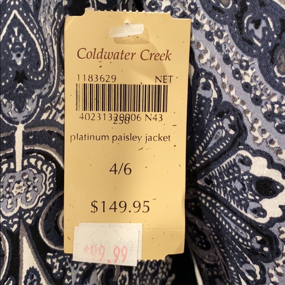CLEARANCE Coldwater Creek Paisley Blazer - Picture 3 of 4